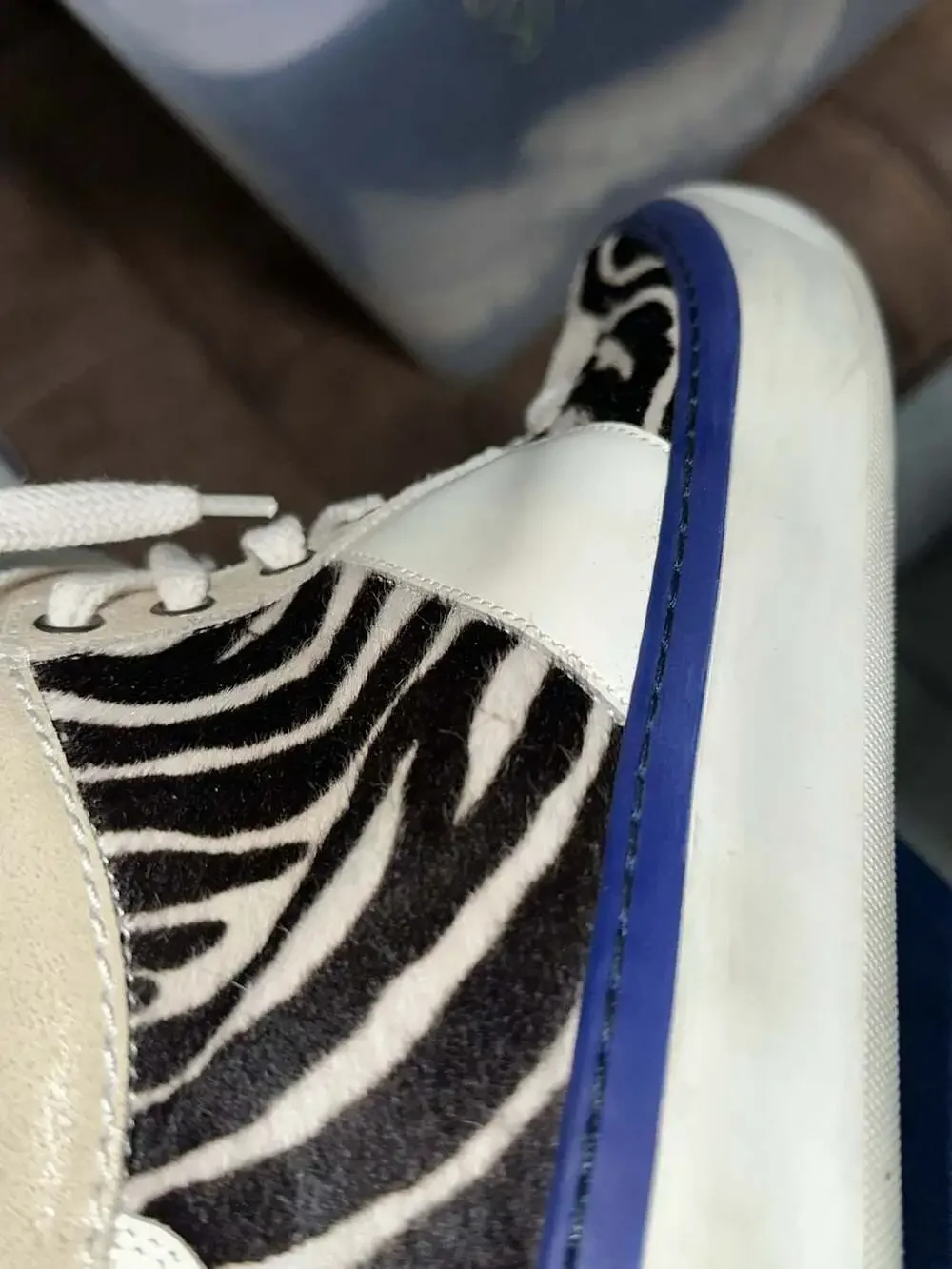 Jimmy Choo Belgravia High-Top Sneakers Size 42.5 Zebra Pony Hair